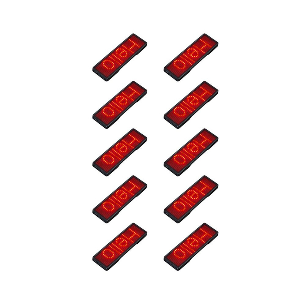 10X Led Name Badge Rechargeable Sign Diy Programmable Scrolling Message Board Display Led,Type 2 Light 4713750209192