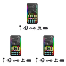 3X I9 Voice Changer Full Kit Multiple Audio Effect Live Sound Cards Ultra-Thin Live Sound Card Mic Tool