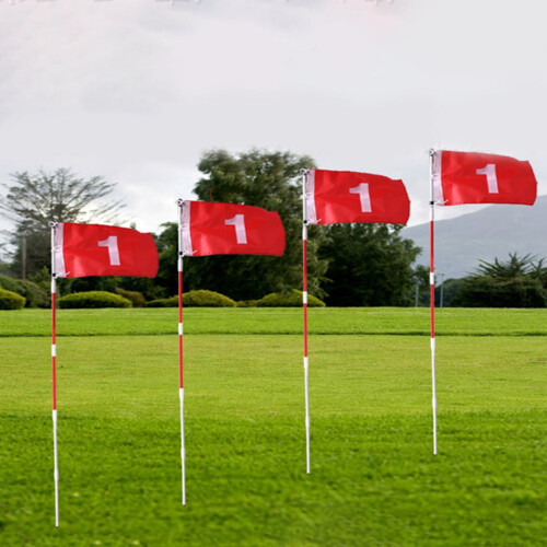 Ensemble drapeau de golf et trou – Drapeaux en nylon, tige en fer 2