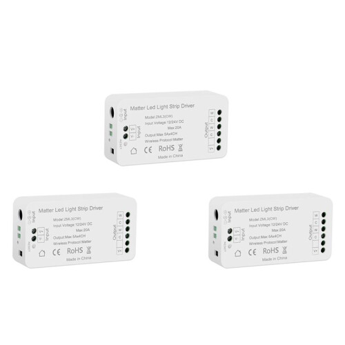 3X Matter Wifi LED Strip Light Controller CW Controller LED Strip Bixb/Siri/for  Home/for Alexa Control Support 1