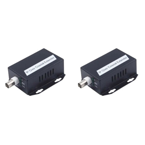 2Pcs Ethernet IP Extender over Coax HD Network Kit EoC Coaxial Cable Transmission Extender for Security CCTV Cameras(B)