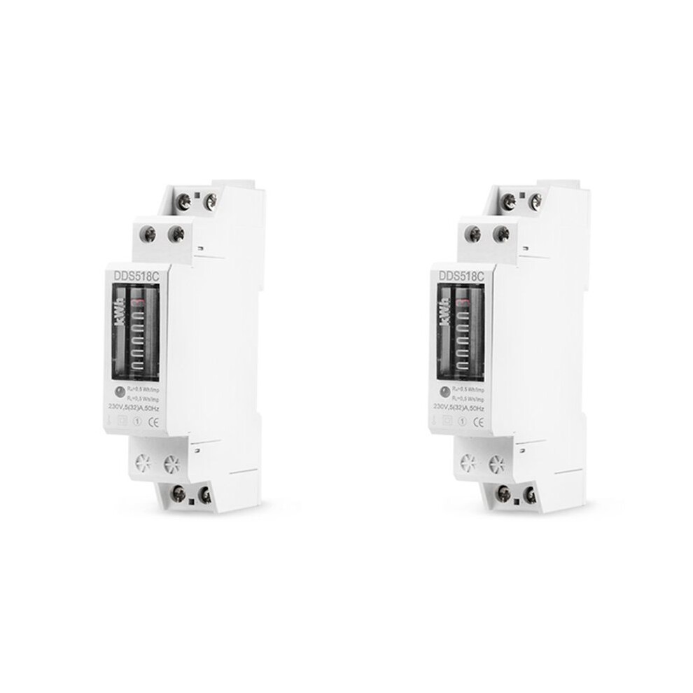 2X Household Electronic Din Rail Single Phase Electricity Power Consumption Wattmeter Meter Kwh Counter 6034197992828