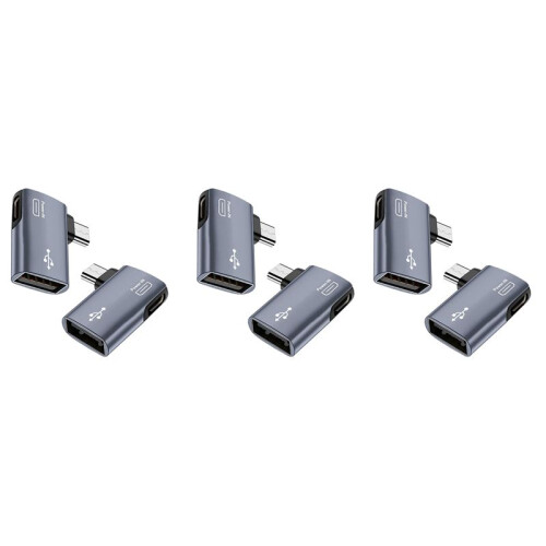 6Pcs OTG Adapter for Fire TV Stick 90 Degree Left/Right Angle Micro-USB to USB OTG Adapter for Android Phone Tablet