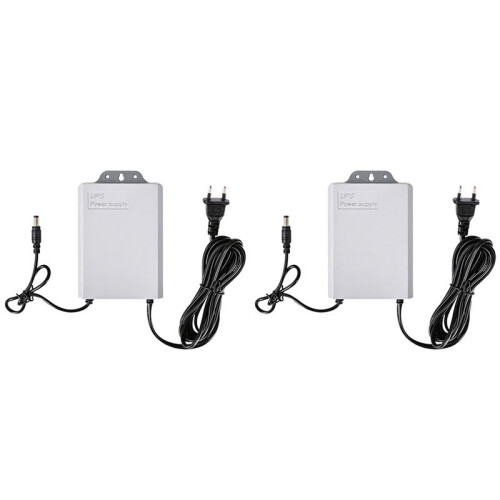 2X 12V-2A UPS Power Supply for WiFi Router Modem Security Camera for Power Outages EU Plug