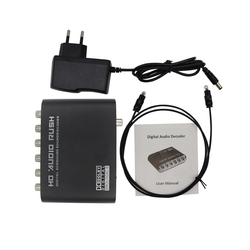5.1 Channel Ch Hd Audio Decoder Spdif Coaxial To 6Rca Dts Ac3 Optical Digital Amplifier Analog Dac Adapter Eu Plug 4711823444747