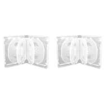 2X CD Storage Box 10-Piece Pack CD Case Plastic Double-Sided CD Storage Car CD Case Thickened DVD Case,White