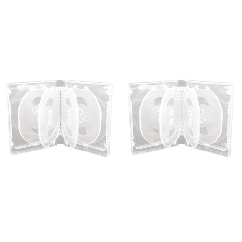 2X CD Storage Box 10-Piece Pack CD Case Plastic Double-Sided CD Storage Car CD Case Thickened DVD Case,White
