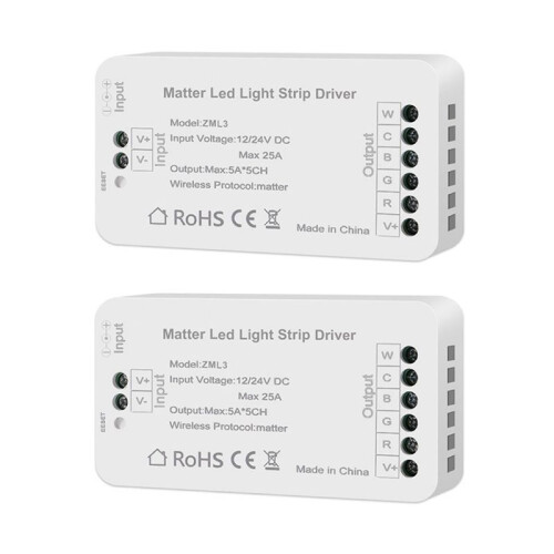 2X Matter Wifi LED Strip Light Controller RGBCW Controller LED Strip Bixb/Siri/for  Home/for Alexa Control Support