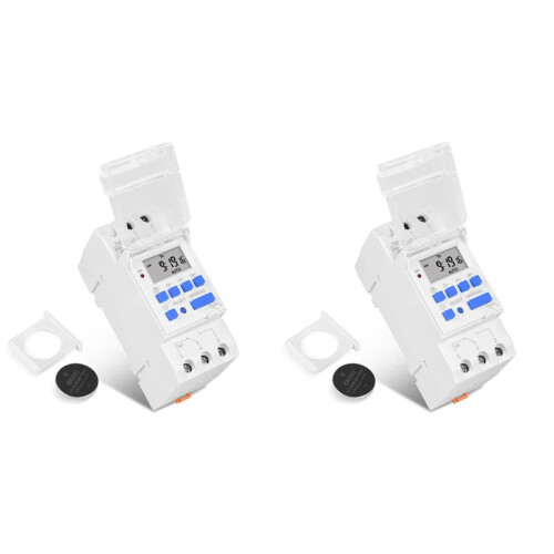 2X Programmable Digital   Relay Timer Control AC 220V 16A Din Rail Mount TM919A Timer