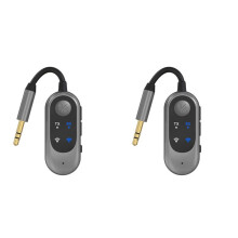 2X Trasmettitore Audio Wireless per Cuffie, Adattatore Jack Audio da 3,5 mm per TV, Aereo, Auto, PC, Attrezzatura da Palestra