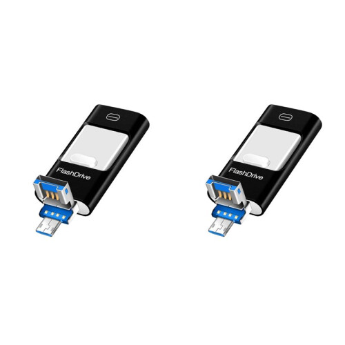 2X USB Stick for Phone, 3 in 1 Memory Stick Flash Drive for Phone/Pad/Android/Computer/Laptop/PC 128G
