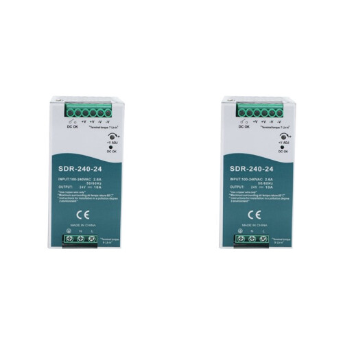 2X SDR-240-24 Switching Power Supply with PFC Function 150%  Load Capability DIN-Rail Switching Power Supply