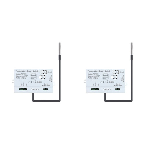2X Tuya WiFi Temperature  Sensor 2.4G WiFi Temperature  Sensor   with 2M Temperature Probe
