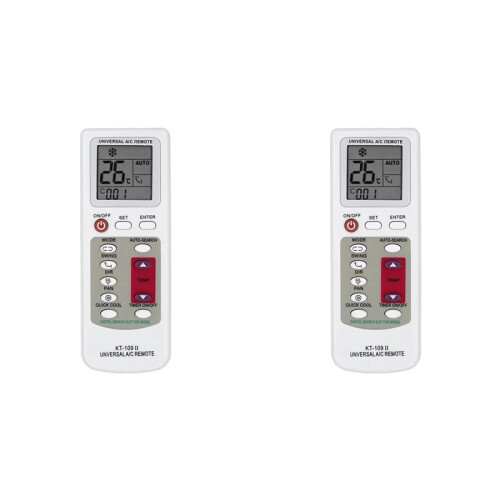 2X KT-109II Climatiseur Télécommande Universelle Remplacement Climatiseur LCD Affichage Télécommande avec Base