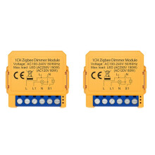 2X Tuya Zigbee Dimmers Module 1CH Control LED Lights Dimmable Stepless Dimming+Voice Control