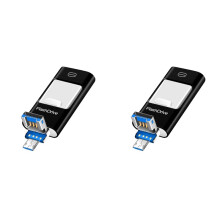 2X USB Stick for Phone, 3 in 1 Memory Stick Flash Drive for Phone/Pad/Android/Computer/Laptop/PC 64G