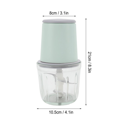 Mini 600ml Cordless Food Processor, Green, 21x10.5x8cm 1