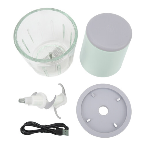 Mini 600ml Cordless Food Processor, Green, 21x10.5x8cm 2