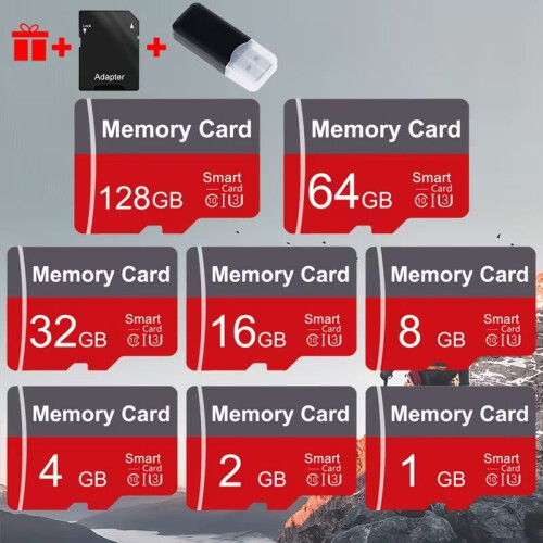 Κάρτα Micro SD με συσκευή ανάγνωσης και προσαρμογέα 1GB–128GB A1C10 1