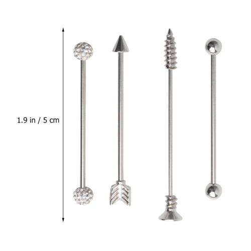 1Ensemble Boucles Cartilage Acier Durable Argent 1