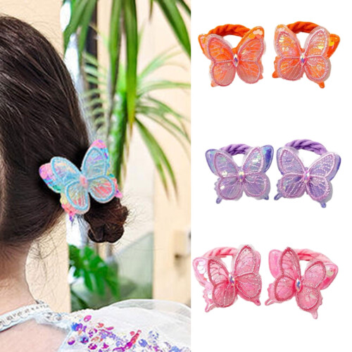 Elastici per capelli a forma di farfalla da donna, fermacoda elastici 1
