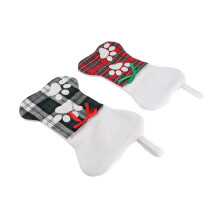 Set of 2 Bone Shape Xmas Stockings Hanging Decorations for Holiday Home Decor