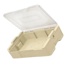 Stackable Plastic Storage Box with Lid for Heavy Tool-Yellow