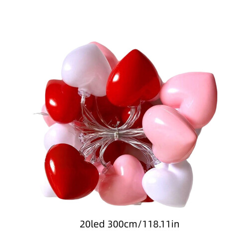 Luci a stringa a LED a forma di cuore multicolore 3M8Modes 2