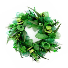 Artificial Green Shamrock Wreath for Door Window Indoor and