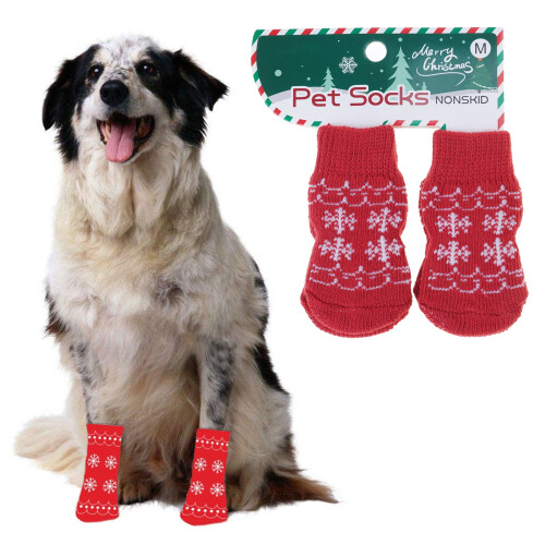 Julesokker til hunde med snefnugdesign – 2 par 1