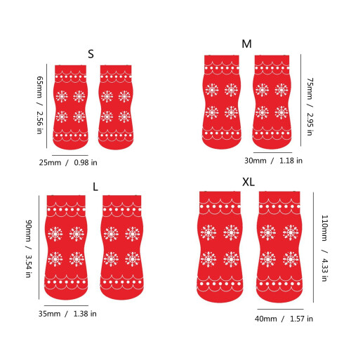 Julesokker til hunde med snefnugdesign – 2 par 2