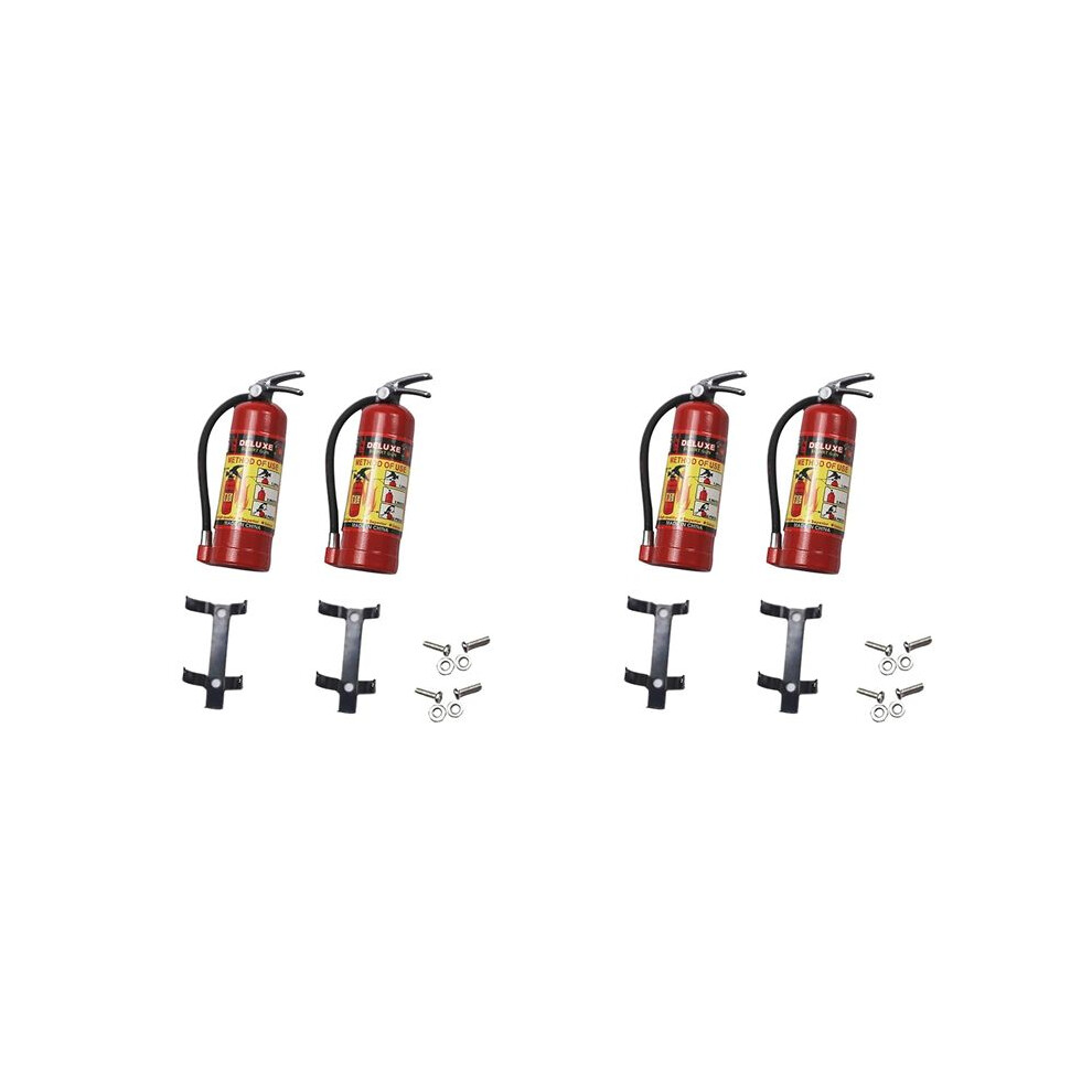 4Pcs Simulation Fire Extinguisher For 1/10 Rc Crawler Car Axial Scx10 Trx4 Rc4wd D90 Decoration Parts, Red 4712796232959