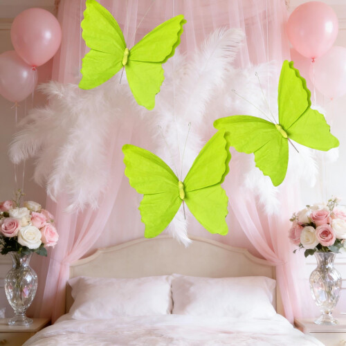 Ghirlandă cu flori fluture verde deschis 1