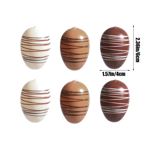 Easter Eggs Assorted Colors 6 Pcs 2