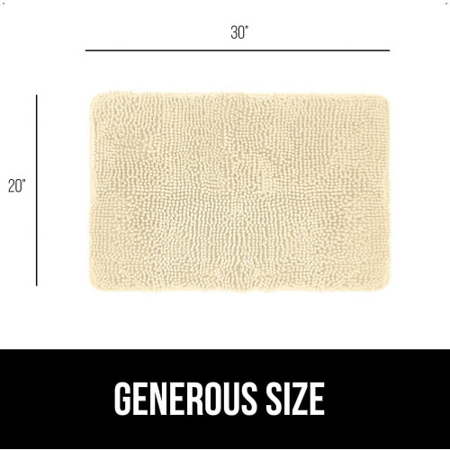 Chenille badetæppe 76x51cm med gummibagside, maskinvaskbar 1