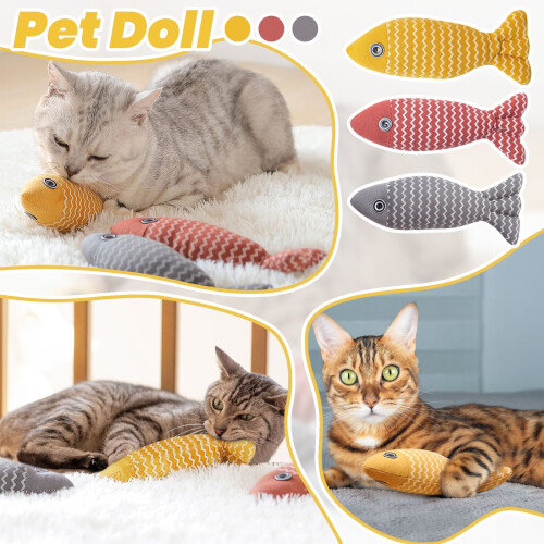 Μαλακό παιχνίδι ψαράκι Catnip, 8,3", εξαιρετικά διαδραστικό παιχνίδι κλωτσιών για 2