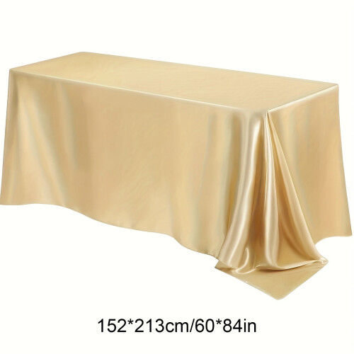 Polyester satin tablecloth beige 60x84 inches 2
