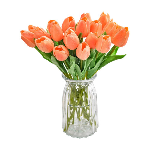 Composition florale en soie PU avec vase 1