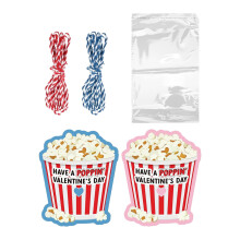 24/48Pcs Love Themed Popcorn Bags With Pre Cut Labels For-48pcs