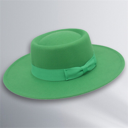 Dame Ensfarvet Sløjfe Cowboyhat Polyester Solhat 2