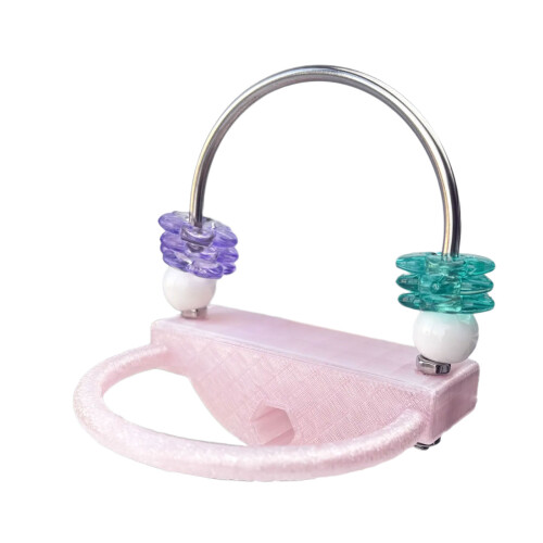 Interactive Bird Cage Exercise Toy With Chewing Flower And-Pink