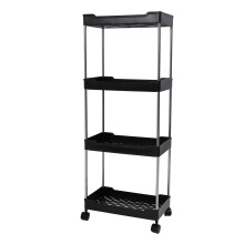 Carrello portapranzo in acciaio inossidabile PP allargato a 4 livelli, 35x21x85 cm, nero