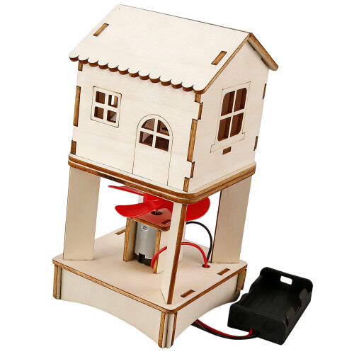 Physics Teaching Aid Wood Windmill Power Station Model DIY