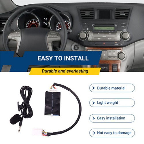 2X Autoradio-Audioadapter  AUX-Kabel Microfoon Handsfree Muziekinterface Discbox voor  Camry  RAV4 2