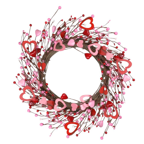 Artificial Heart Twig Wreath for Door or Wall 1