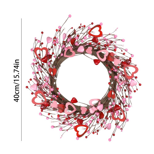 Artificial Heart Twig Wreath for Door or Wall 2
