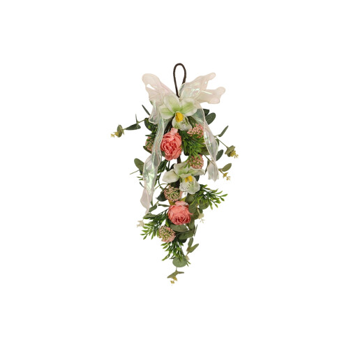 Artificial Hanging Floral Swag with Ribbon – Polyester 1