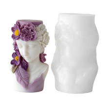 Moule cylindrique en Silicone en relief pour fille de fleur,