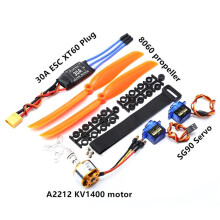 3X A2212 1400KV Bürstenloser Motor 30A ESC XT60 Stecker SG90 9G Servo 8060 Propeller für RC Fest Flügel Hubschrauber