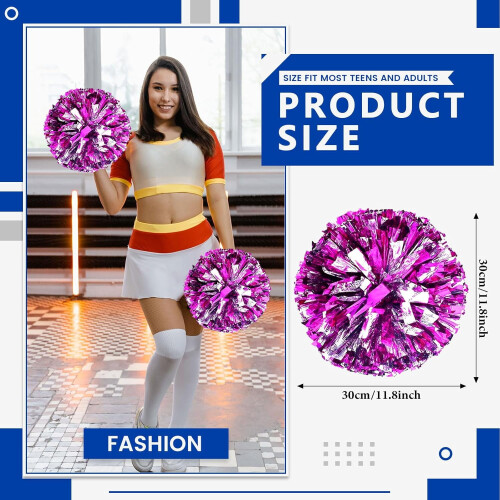 8 Μεταλλικά Cheer Pom Pom 30εκ. 1